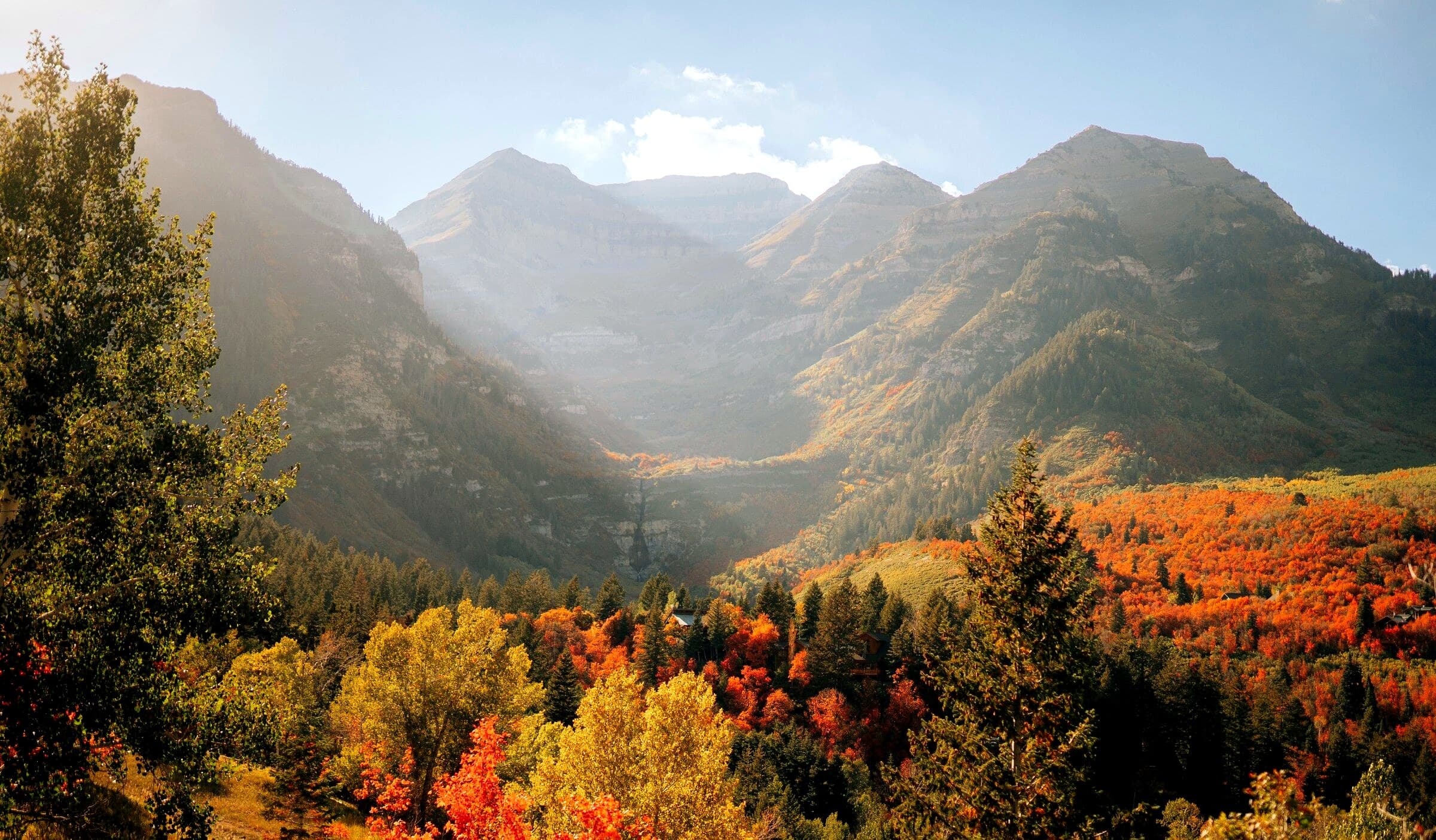 Mount Timpanogos in early fall above Sundance Mountain Resort